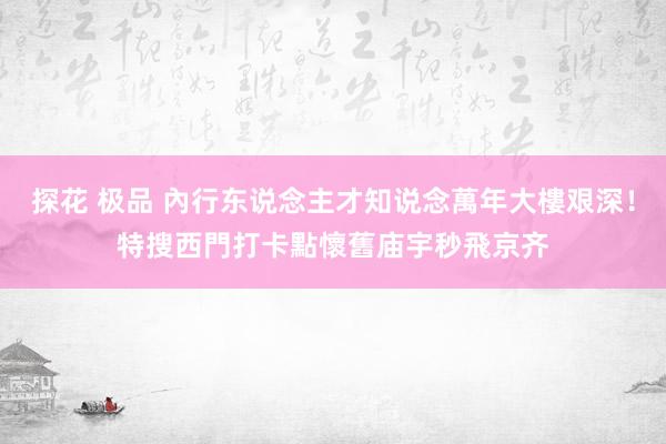 探花 极品 內行东说念主才知说念萬年大樓艰深！特搜西門打卡點　懷舊庙宇秒飛京齐