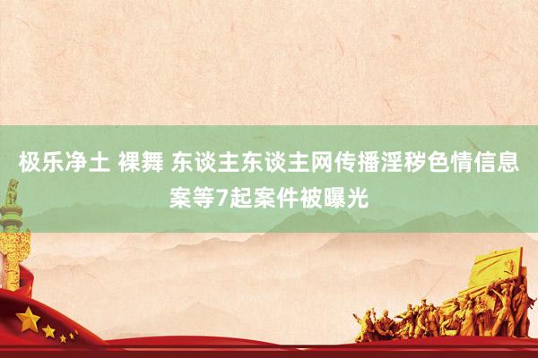 极乐净土 裸舞 东谈主东谈主网传播淫秽色情信息案等7起案件被曝光